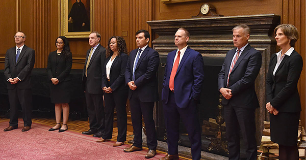 KU Law alumni take part in a Supreme Court Swearing-In ceremony in 2023